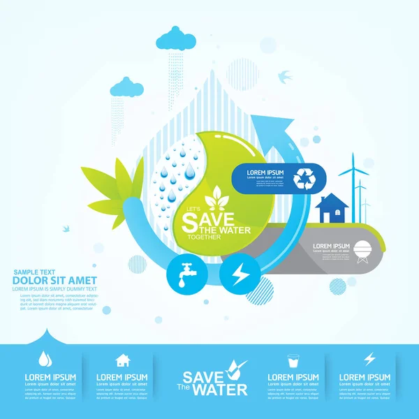 Salvar Conceito Vetor Água — Fotografia de Stock