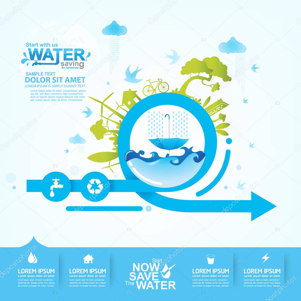 Save Water vector concept