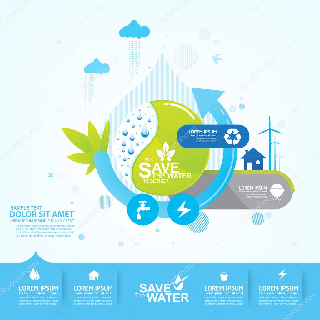 Save Water vector concept