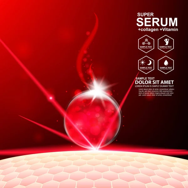 Serum Drop Vitamin Beauty Skincare Vector Concept Cosmetic Skin Care — Stock Photo, Image
