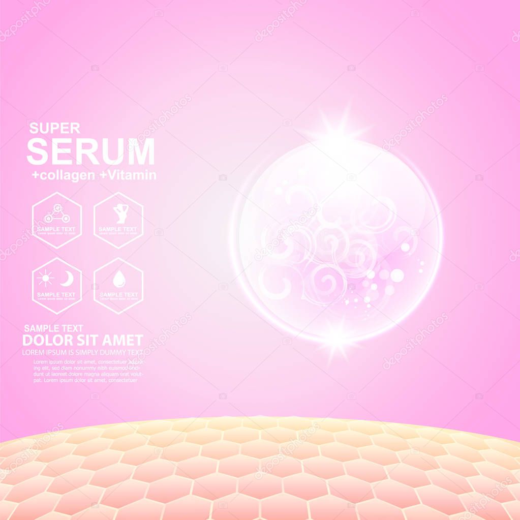 serum drop and vitamin beauty skincare vector concept cosmetic for skin care Products.