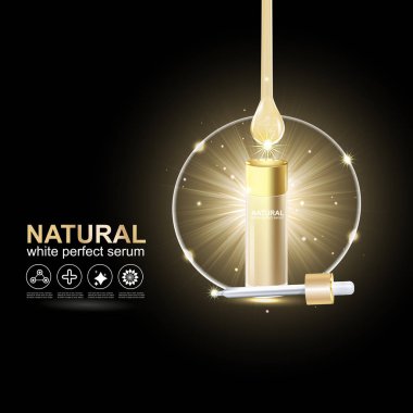 Kollajen Serum ve Vitamin arka plan kavramı cilt bakımı kozmetik.