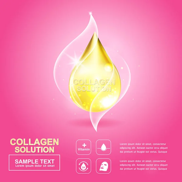 Información Sobre Colágeno Vitamina Sérica Concepto Vectores Tecnología Belleza Para — Foto de Stock