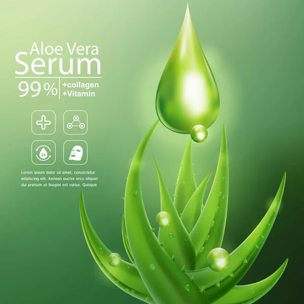 Alow Vera Serum Collagen Vitamin Skin Care Cosmetic Background Vector — 스톡 사진