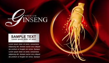Ginseng Premium Arkaplan Vektörü.
