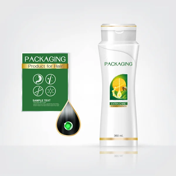 shampoo bottle Packaging templates on White background Vector for Products Hair Care