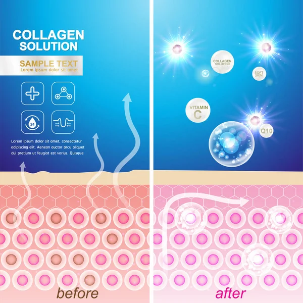 Collagen Serum Vitamin Background Skin Cosmetic Premium 컨셉트 — 스톡 사진