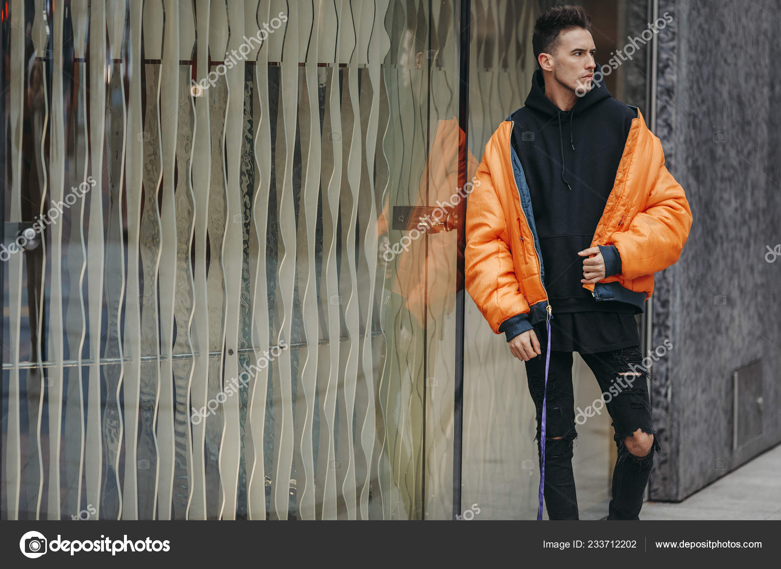 orange jacket outfit