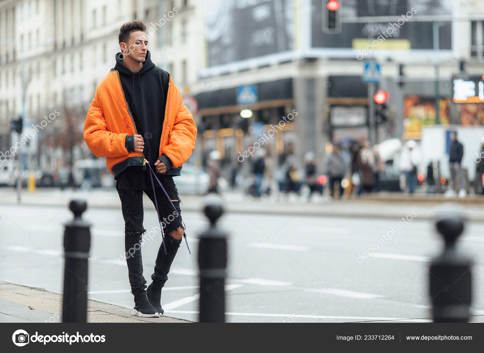 orange black outfit