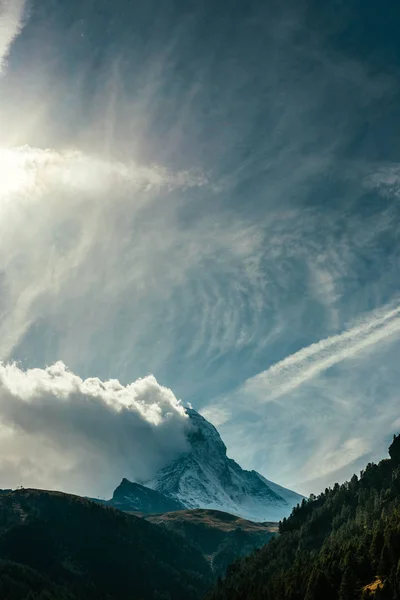 Matternhorn Peak na obloze Švýcarsko Zermatt Royalty Free Stock Obrázky