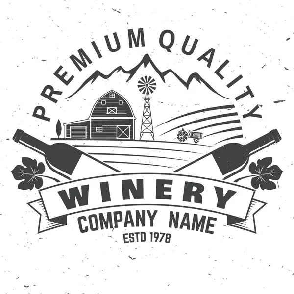 Şaraphane şirket rozet, işaret veya etiket. Vektör çizim.