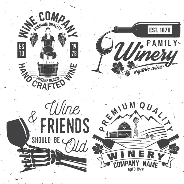 Winer şirket rozet, işaret veya etiket kümesidir. Vektör çizim.
