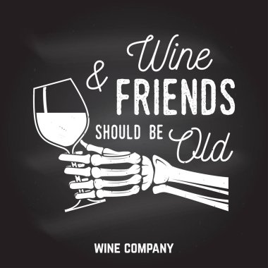 Şaraphane rozet, işaret veya etiket. Vektör çizim.