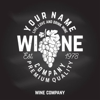 Şaraphane rozet, işaret veya etiket. Vektör çizim.