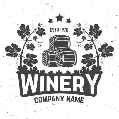 Şaraphane rozet, işaret veya etiket. Vektör çizim.