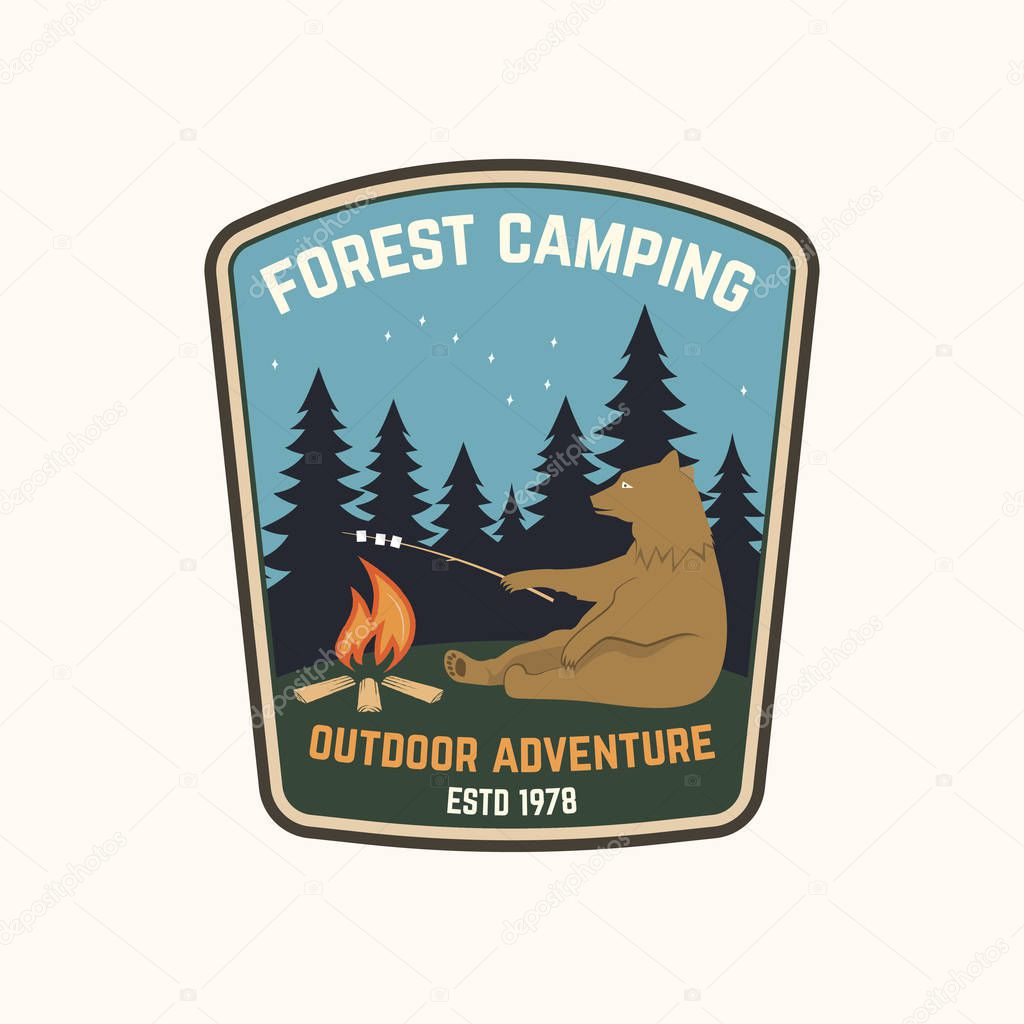 Forest camping. Vector illustration.