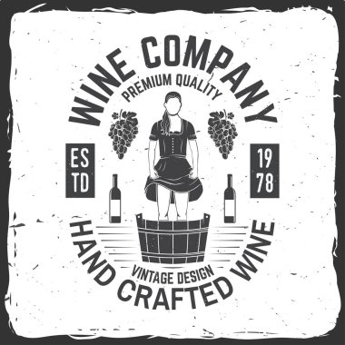 Şarap şirketi rozet, işaret veya etiket. Vektör çizim.