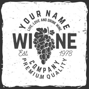 Şaraphane rozet, işaret veya etiket. Vektör çizim.