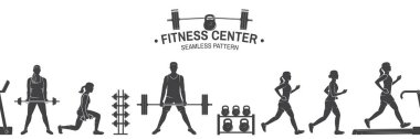 Fitness kulübü Dikişsiz desen veya arka plan. Vektör çizim.