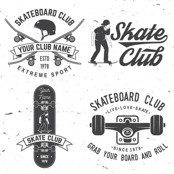 Skateboard-Vereinsabzeichen. Vektorillustration. — Stockvektor