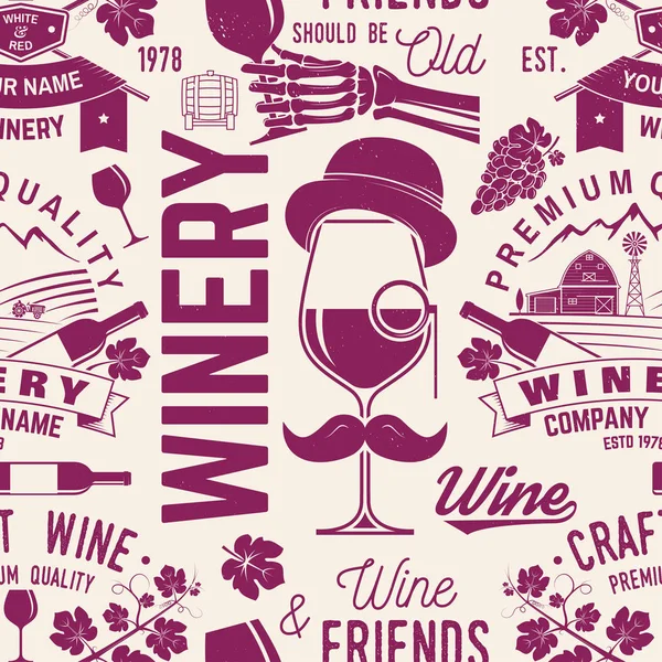 Şaraphane Dikişsiz desen veya arka plan. Vektör çizim.