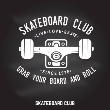 Kaykay kulübü rozeti. Vektör çizim.