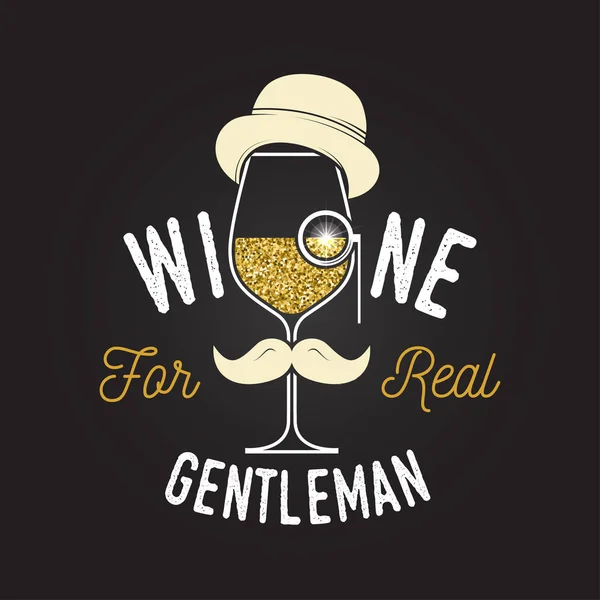 Du vin pour un vrai gentleman. Badge, signe ou étiquette de l'entreprise vinicole . — Image vectorielle