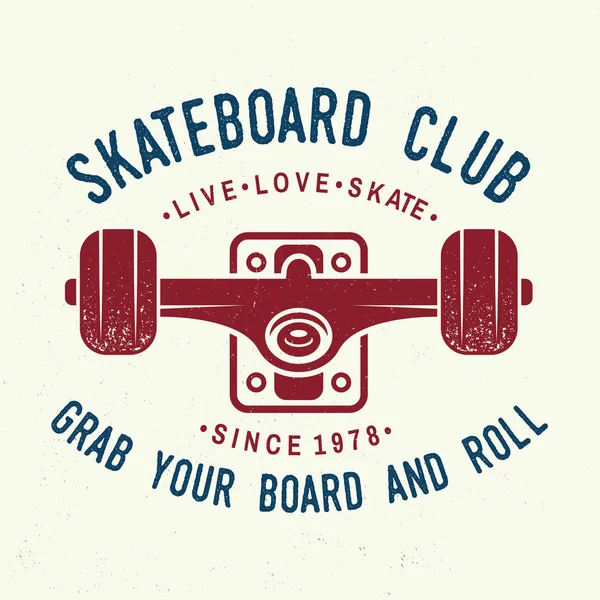 Skateboard-Vereinsabzeichen. Vektorillustration. — Stockvektor