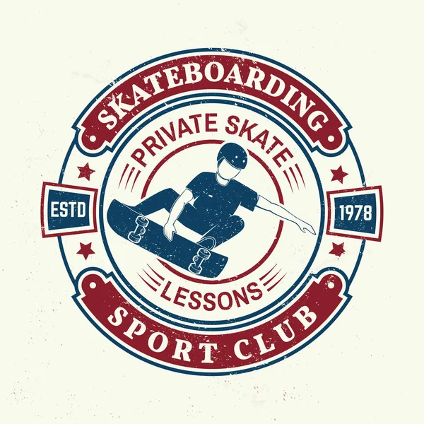 Skateboarden sport club badge. Vectorillustratie. — Stockvector