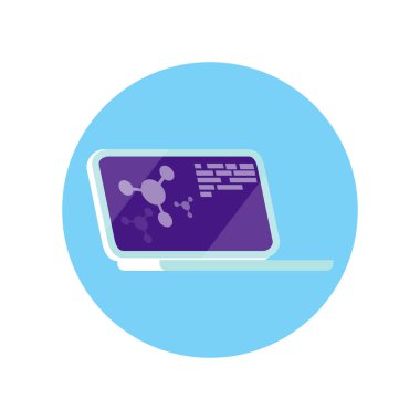 Bilimsel dizüstü bilgisayar simgesi. Vektör çizim.