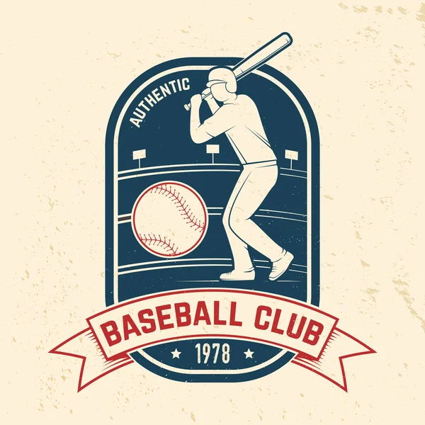 Insignia del club de béisbol o softbol. Ilustración vectorial. Concepto para camisa o logotipo, impresión, sello o camiseta . — Archivo Imágenes Vectoriales