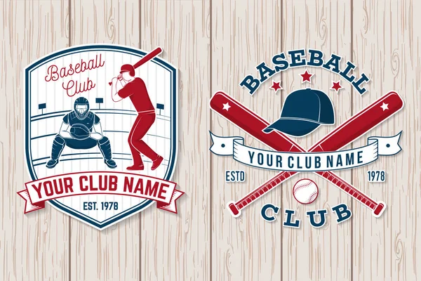 Set of baseball or softball club badge. Vector illustration. Concept for shirt or logo,