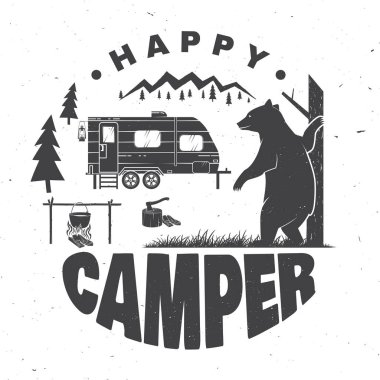 Halinden memnun. Vektör çizim. Gömlek ya da logo, yazdırma, damga veya tee için kavram.