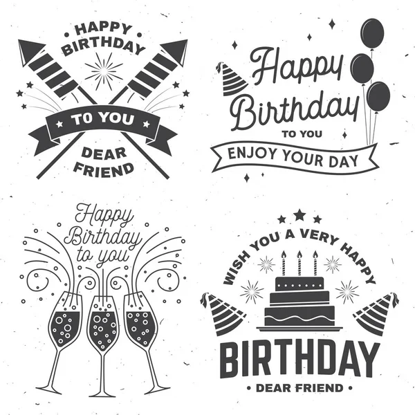 Je Vous Souhaite Un Tres Joyeux Anniversaire Cher Ami Badge Carte Avec Chapeau D Anniversaire Feu D Artifice Et Gateau Aux Bougies Vecteur Ensemble De Design Typographique Vintage Pour L Embleme De Celebration D Anniversaire Image Je Vous Souhaite Un Tres Joyeux Anniversaire Cher Ami Badge Carte Avec Chapeau D Anniversaire Feu D Artifice Et Gateau Aux Bougies Vecteur Ensemble De Design Typographique Vintage Pour L Embleme De Celebration D Anniversaire Image