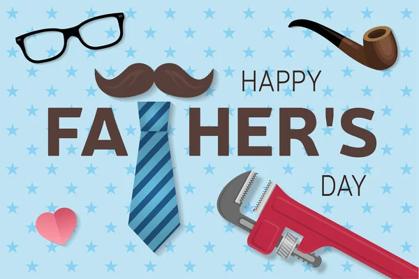 Поздравительная открытка на День отца. Плакат с Днем отца. Вектор . — стоковый вектор