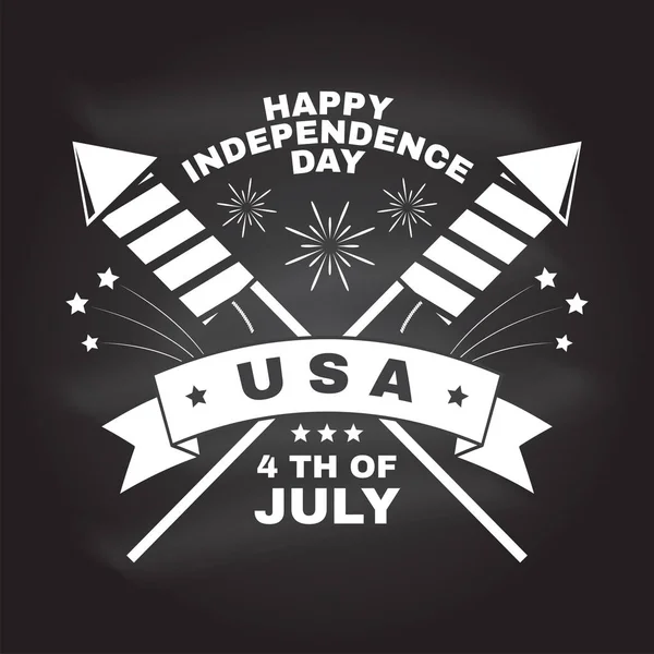 Vintage 4 juillet design dans un style rétro. Carte de vœux du jour de l'indépendance. Bannière patriotique pour modèle de site Web. Illustration vectorielle . — Image vectorielle