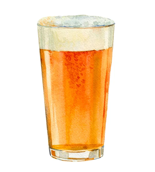 American Pint Craft Beer. Aquarell-Illustration mit Goldbierkrug. Konzeptkunst. Aquarellbar, Pub oder Restaurant Menügestaltung. — Stockfoto