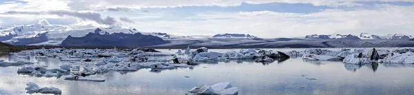 Vue Sur Célèbre Lagon Des Glaciers Jokulsarlon Contrebas Vatnajokull Islande — Photo