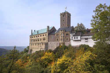 Ünlü Wartburg kaleye görüntüleyin. Thuringia