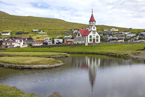 Sandavagur, Faroe Adaları küçük kilise görünümünü