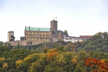 Ünlü Wartburg kaleye görüntüleyin. Thuringia