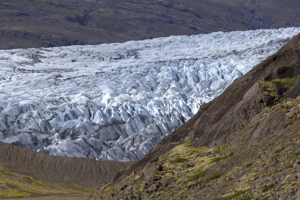 Vista al frente de hielo del glaciar Flaajokull —  Fotos de Stock