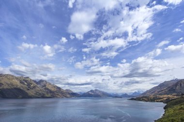 Göl Wakatipu, Güney Adası, Yeni Zelanda için güzel bir görünüm