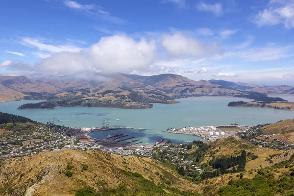 Lyttelton manzaralı, Christchurch'e yakın, Güney Nz Adası