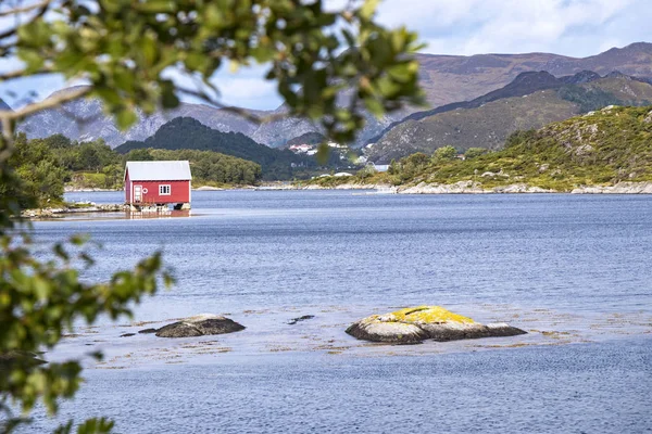 Régi kabinok, boathouses, Island Nautoya, Norvégia — Stock Fotó