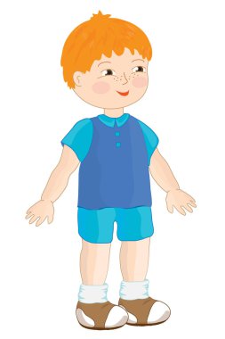 Neşeli küçük kızıl saçlı çocuk