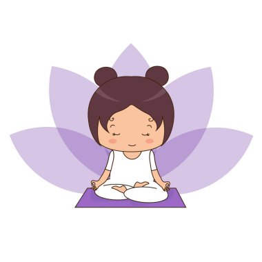 Kız meditasyon yapıyor.