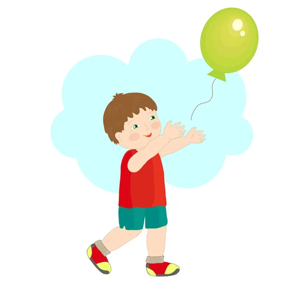 Little Boy Playing Balloon — Stock Photo, Image