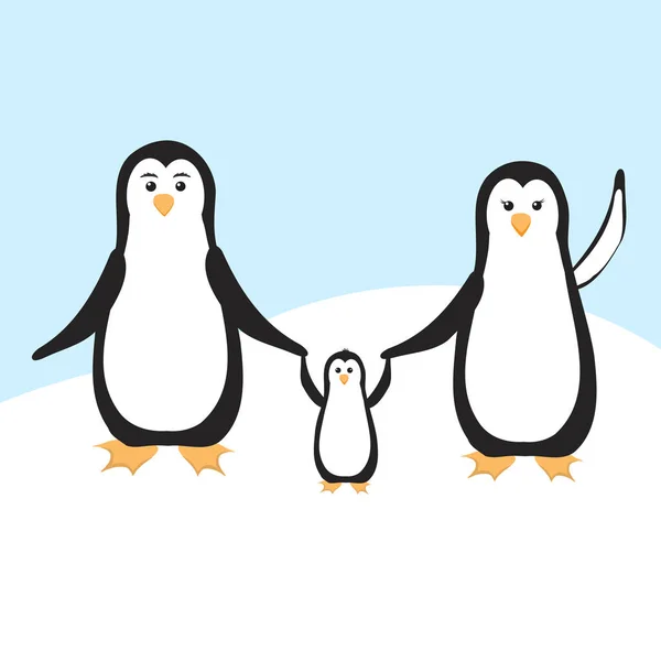 Familie Van Pinguïns Het Noorden — Stockfoto