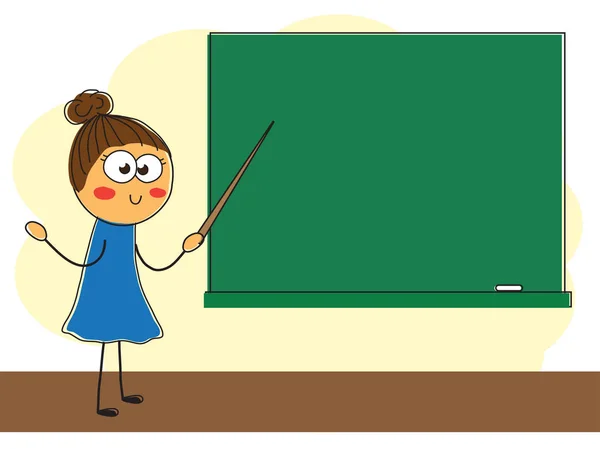 Teacher Shows Blackboard — Stock Photo, Image